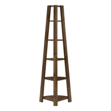 Monarch Specialties I 2464 Bookcase - 72""H / Dark Walnut Corner Accent Etagere. View a larger version of this product image.