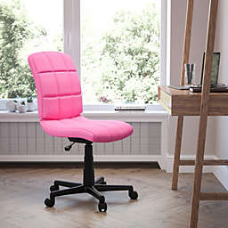 Flash Furniture Mid-Back Pink Quilted Vinyl Swivel Task Office Chair