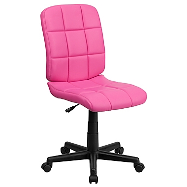 Flash Furniture Mid-Back Pink Quilted Vinyl Swivel Task Office Chair. View a larger version of this product image.