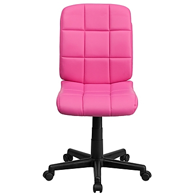 Flash Furniture Mid-Back Pink Quilted Vinyl Swivel Task Office Chair. View a larger version of this product image.