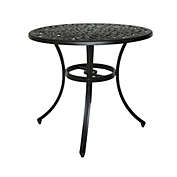 Contemporary Home Living 33.25" Black Contemporary Round Outdoor Dining Table