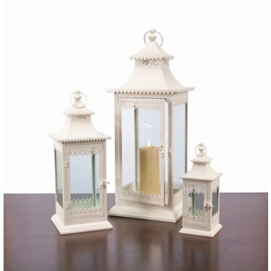 Melrose Decorative Lantern (Set Of 3) 12"H, 19"H, 27.5"H Metal/Glass. View a larger version of this product image.
