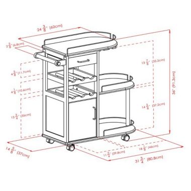 Jimmy Entertainment Cart, Espresso. View a larger version of this product image.