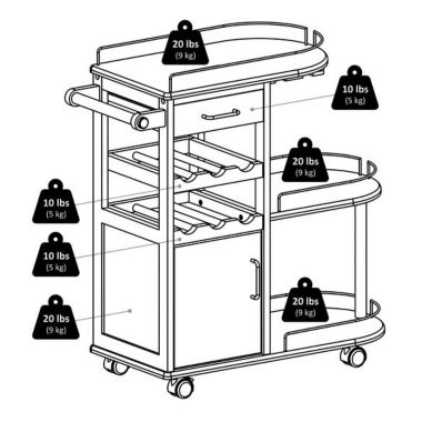 Jimmy Entertainment Cart, Espresso. View a larger version of this product image.