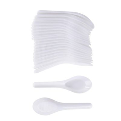 Juvale 200-Pack Asian Soup Spoons - Disposable Plastic Chinese Soup Spoons, for Appetizer, Ramen, Pho, White, 4.5 x 1.2 Inches
