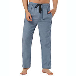 Lars Amadeus Men's Plaid Pajama Pants Drawstring Lounge Sleep Pants Bottoms Blue 32