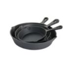 Alternate image 3 for MegaChef Pre-Seasoned 3 Piece Cast Iron Skillet Set