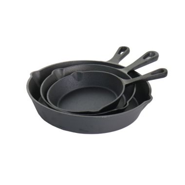 MegaChef Pre-Seasoned 3 Piece Cast Iron Skillet Set. View a larger version of this product image.