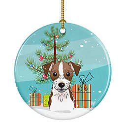 Caroline's Treasures Christmas Tree and Jack Russell Terrier Ceramic Ornament 2.8 x 2.8