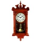Alternate image 0 for Bedford Collection 25 Inch Wall Clock with Pendulum and Chime in Dark Redwood Oak Finish