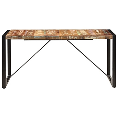 vidaXL Dining Table 63"x31.5"x29.5" Solid Reclaimed Wood. View a larger version of this product image.