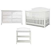Slickblue 3 Piece Crib Changing Station 6 Drawer Dresser Nursery Furniture Set White