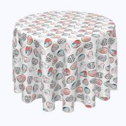 Fabric Textile Products, Inc. Round Tablecloth, 100% Polyester, 60" Round, Easter Tic Tac Toe