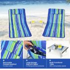 Alternate image 1 for Slickblue 3 Pieces Beach Lounge Chair Mat Set 2 Adjustable Lounge Chairs with Table Stripe-Blue & Green