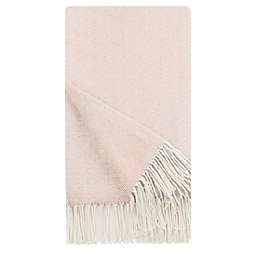 PiccoCasa Decorative Throw Blanket with Fringes in Geometric Pattern, Farmhouse Outdoor Acrylic Breathable Throws for Sofa, Chair, Bed, & Everyday Use, 47x79 Inches Pink