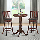 Alternate image 1 for Costway-CA Set of 2 Wood Swivel Counter Height Dining Pub Bar Stools with PVC Cushioned Seat-29&quot;