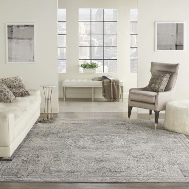 Kathy Ireland Grand Expressions Indoor only Area Rug - 7'10" x 9'10" Dark Grey Ivory. View a larger version of this product image.