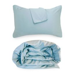 BedVoyage Luxury 100% viscose from Bamboo Duvet Cover with Shams, 3pc, Full-Queen - Sky