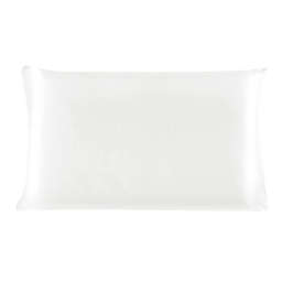 PiccoCasa 100% Charmeuse Zipper Pure Silk Pillowcase Pillow Case Cover for Hair & Skin 19 Momme (1-Piece) Pearl White Travel, 14