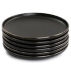 Alternate image 1 for Elama Paul 6 Piece Stoneware Salad Plate Set in Matte Black with Gold Rim