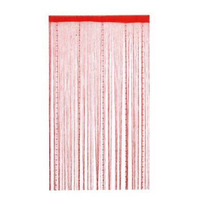 PiccoCasa Polyester Home Linen Sheer Curtains, Door String Thread Fringe Window Panel Room Divider Curtain Strip Tassel for Wedding Coffee House Restaurant Party, 78" X 39" Length Red