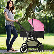 Costway 2 In1 Foldable Baby Stroller Kids Pushchair in Pink