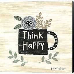 Great Art Now Think Happy by Annie Lapoint 12-Inch x 12-Inch Canvas Wall Art