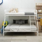 Infinity Merch Twin-Over-Full Bunk Bed Closed Upper Bunk in White