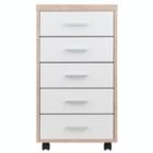 Alternate image 2 for Winsome Kenner Mobile Storage Cabinet, 5 Drawers, Reclaimed Wood/White