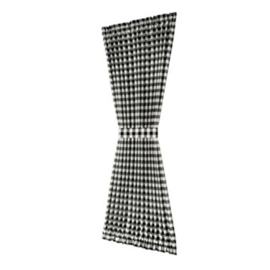 Kate Aurora Plaid Country Farmhouse French Door Curtain Panel With Matching Tieback - 25W x 40L, Black. View a larger version of this product image.