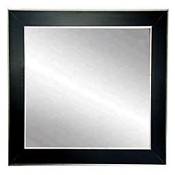 BrandtWorks Home Indoor Decorative Silver Accent Black Square Wall Mirror 32