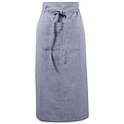 Contemporary Home Living 30" Blue Solid Chambray Bistro Apron with Adjustable Strap