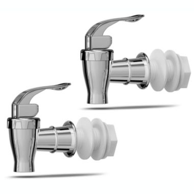 Noa Store 2 Pack Silver Beverage Dispenser Replacement Spigot, Push Style Spigot for Beverage Dispenser Carafe, Water Dispenser Replacement Faucet Spout for Drink Dispenser. View a larger version of this product image.