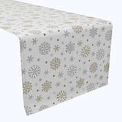 Fabric Textile Products, Inc. Table Runner, 100% Cotton, 16x108", Gold and Silver Snowflakes