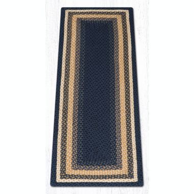 Earth Rugs RC-79 Lt. Blue / Blue / Mustard Rectangle Braided Rug 2 Feet X 6 Feet. View a larger version of this product image.