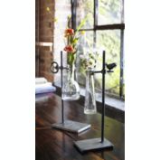 Melrose Decorative Stem Vase W/Stand (Set Of 2) 14" - 14.5"H Metal/Glass
