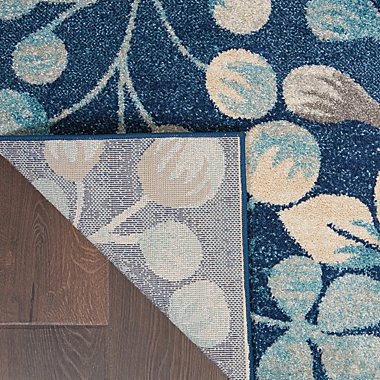 Nourison Tranquil 6&#39; X 9&#39; Navy Area Rug Contemporary Botanical Vine and Bloom by Nourison. View a larger version of this product image.