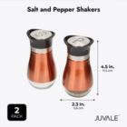 Alternate image 2 for Juvale Gold Stainless Steel Salt and Pepper Shakers with Glass Bottom, Refillable (2 Piece Set)