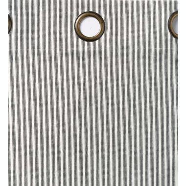Plow & Hearth Thermalogic Insulated Ticking Stripe Grommet Top Curtain Pair, 72"L Black. View a larger version of this product image.