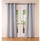 Alternate image 1 for Plow & Hearth Thermalogic Insulated Ticking Stripe Grommet Top Curtain Pair, 72"L Black