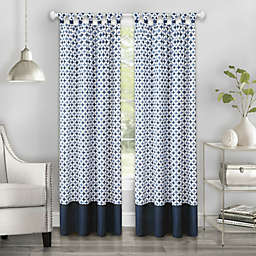 Kate Aurora Modern Chic Geometric Tab Top Window Curtain Panels (2 Pack)- Navy, 84 in. Long - 52 in. W x 84 in. L, Navy
