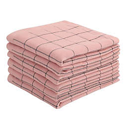PiccoCasa 100% Cotton Towel Dishcloths Sets Waffle Pattern Style Pink 6 Pcs