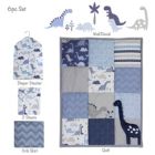 Alternate image 1 for Bedtime Originals Roar Blue/Gray/White Dinosaur 6-Piece Nursery Baby Crib Bedding Set