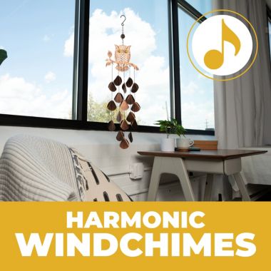 VP Home 30" H Black Tribal Owl Wind Chimes for Outside Unique Tribal Owl Windchimes Outdoor Decorations Garden Decor Owl Gift for Women, Mom, Grandma, Unisex. View a larger version of this product image.