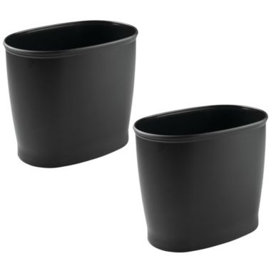 mDesign Small Plastic Oval Trash Can Garbage Wastebasket - 2 Pack. View a larger version of this product image.