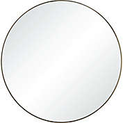 Signature Home Collection 24" Gold Glass Framed Round Wall Mirror
