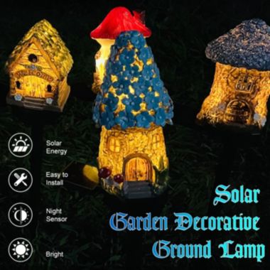 Department Store Easter Solar Garden Lights - Rabbit House and Eggs Waterproof LED Lights - Resin Landscape Lamp Outdoor Solar Lights for Yard and Pathways. View a larger version of this product image.