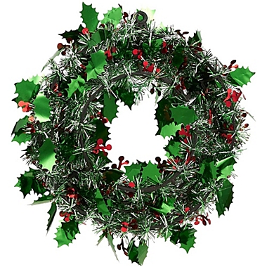 Juvale Green Tinsel Front Door Wreath, Holiday Wreaths Set (11.8 x 11.8 Inches, 3 Pack). View a larger version of this product image.