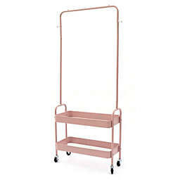Stock Preferred Portable Rolling Clothes Rack in Pink