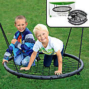 Tree Net Swing- Giant 40&quot; Wide Two Person Outdoor Web Rope Swing Set (Holds Over 220 lbs) Svan
